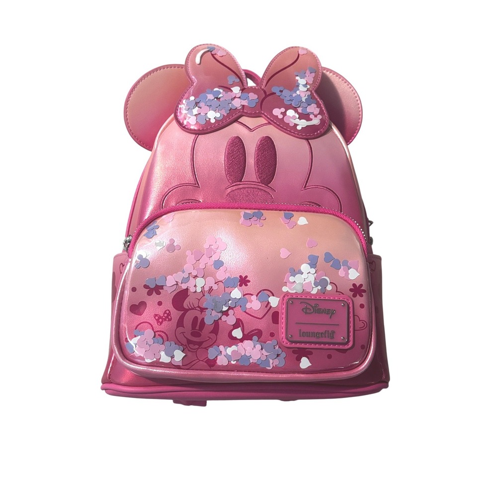 Disney Loungefly Minnie Mouse Pink Purple Iridescent Confetti Mini Backpack NWT